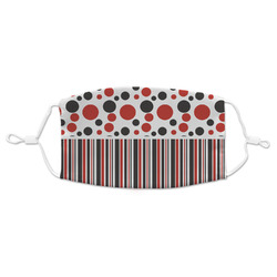 Red & Black Dots & Stripes Adult Cloth Face Mask