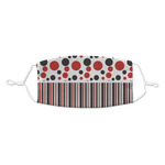 Red & Black Dots & Stripes Kid's Cloth Face Mask