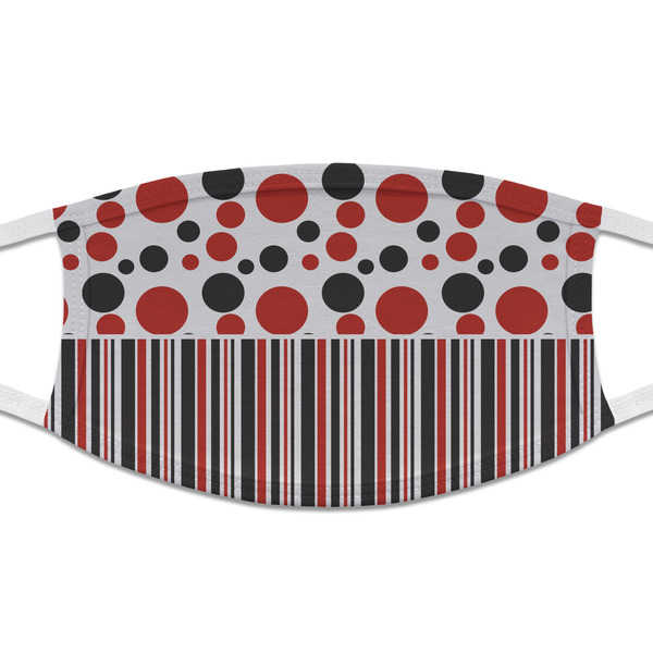 Custom Red & Black Dots & Stripes Cloth Face Mask (T-Shirt Fabric)