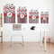 Red & Black Dots & Stripes Matte Poster - Sizes