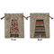Red & Black Dots & Stripes Medium Burlap Gift Bag - Front & Back (Personalized)