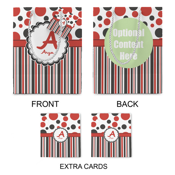 Red & Black Dots & Stripes Medium Gift Bag - Approval