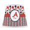Red & Black Dots & Stripes Poly Film Empire Lampshade - Front View