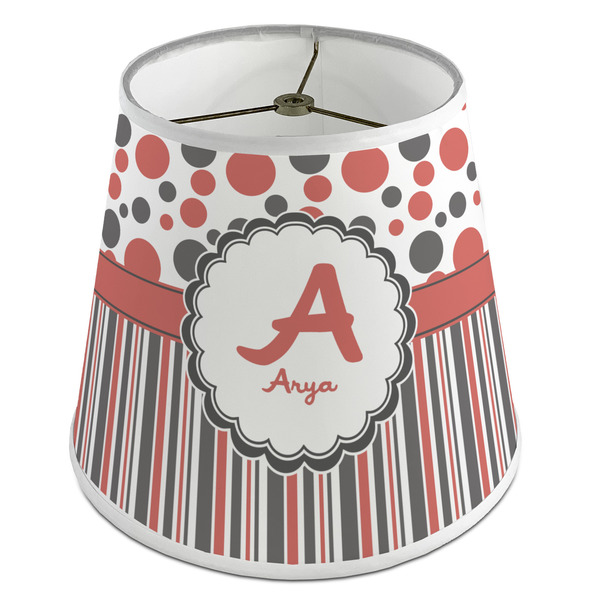 Custom Red & Black Dots & Stripes Empire Lamp Shade (Personalized)