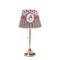 Red & Black Dots & Stripes Poly Film Empire Lampshade - On Stand