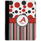 Red & Black Dots & Stripes Notebook Padfolio - Medium w/ Name and Initial