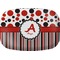 Red & Black Dots & Stripes Melamine Platter (Personalized)