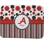 Red & Black Dots & Stripes Memory Foam Bath Mat - 48"x36" (Personalized)