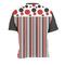 Red & Black Dots & Stripes Men's Crew Neck T Shirt Medium - Back