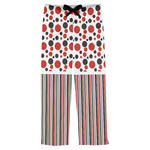 Red & Black Dots & Stripes Mens Pajama Pants - XS