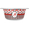 Red & Black Dots & Stripes Metal Pet Bowl - White Label - Medium - Main