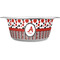 Red & Black Dots & Stripes Stainless Steel Dog Bowl - Medium (Personalized)