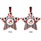 Red & Black Dots & Stripes Metal Star Ornament - Front and Back