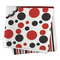 Red & Black Dots & Stripes Microfiber Dish Rag - FOLDED (square)