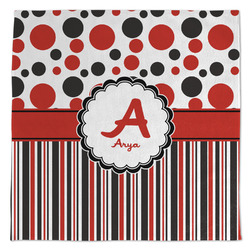 Red & Black Dots & Stripes Microfiber Dish Towel (Personalized)