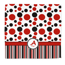 Red & Black Dots & Stripes Microfiber Dish Rag (Personalized)