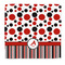 Red & Black Dots & Stripes Microfiber Dish Rag - Front/Approval