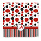 Red & Black Dots & Stripes Microfiber Dish Rag (Personalized)