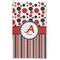Red & Black Dots & Stripes Microfiber Golf Towel - Large (Personalized)