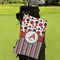 Red & Black Dots & Stripes Microfiber Golf Towels - Small - LIFESTYLE