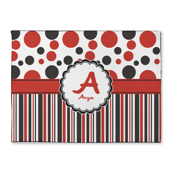 Custom Red & Black Dots & Stripes Microfiber Screen Cleaner (Personalized)