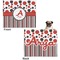 Red & Black Dots & Stripes Microfleece Dog Blanket - Large- Front & Back