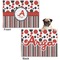 Red & Black Dots & Stripes Microfleece Dog Blanket - Regular - Front & Back