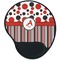 Red & Black Dots & Stripes Mouse Pad with Wrist Support - Main