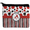 Red & Black Dots & Stripes Neoprene Coin Purse - Front
