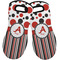 Red & Black Dots & Stripes Neoprene Oven Mitts - Set of 2 w/ Name and Initial