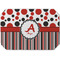 Red & Black Dots & Stripes Octagon Placemat - Single front