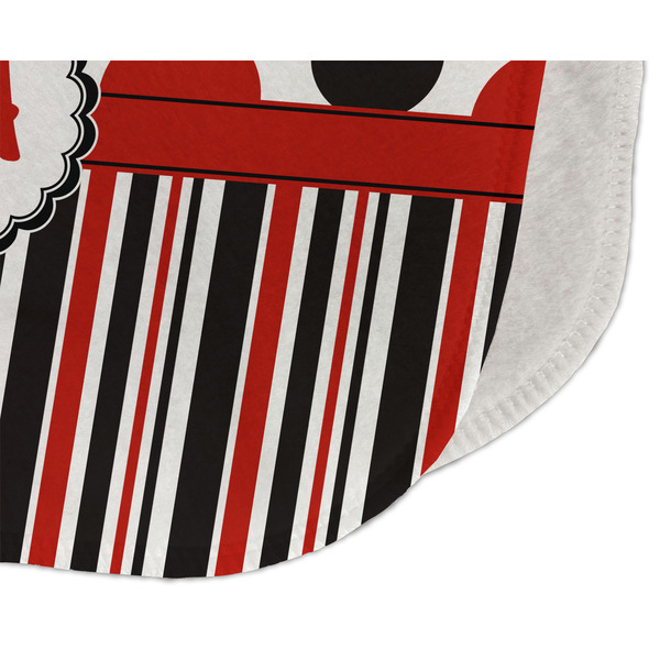 Red & Black Dots & Stripes Old Burp Detail