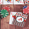 Red & Black Dots & Stripes On Table with Poker Chips