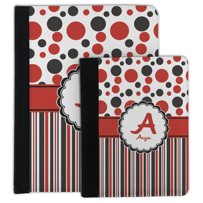 Red & Black Dots & Stripes Padfolio Clipboard (Personalized)