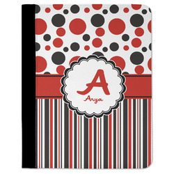 Red & Black Dots & Stripes Padfolio Clipboard - Large (Personalized)