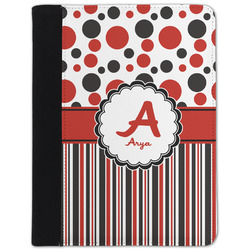 Red & Black Dots & Stripes Padfolio Clipboard - Small (Personalized)
