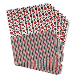 Red & Black Dots & Stripes Binder Tab Divider - Set of 6 (Personalized)