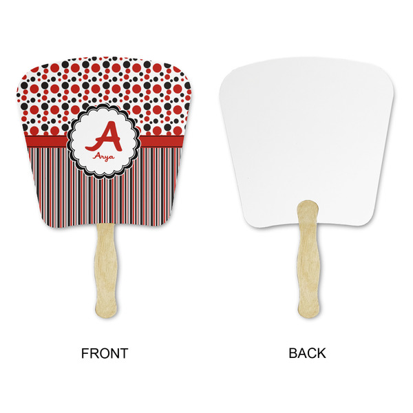 Red & Black Dots & Stripes Paper Fans - Approval