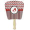 Red & Black Dots & Stripes Paper Fan (Personalized)