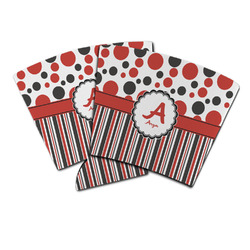 Red & Black Dots & Stripes Party Cup Sleeve (Personalized)