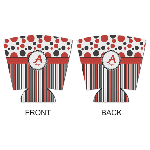 Red & Black Dots & Stripes Party Cup Sleeves - with bottom - APPROVAL