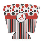 Red & Black Dots & Stripes Party Cup Sleeve - with Bottom (Personalized)