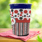 Red & Black Dots & Stripes Party Cup Sleeves - with bottom - Lifestyle