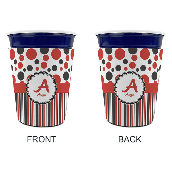 Red & Black Dots & Stripes Party Cup Sleeves - without bottom - Approval