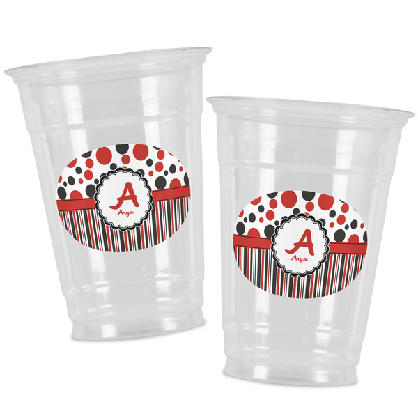 Red & Black Dots & Stripes Party Cups - 16oz - Alt View
