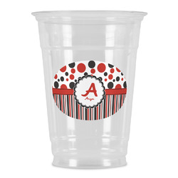 Red & Black Dots & Stripes Party Cups - 16oz (Personalized)