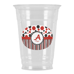 Red & Black Dots & Stripes Party Cups - 16oz (Personalized)
