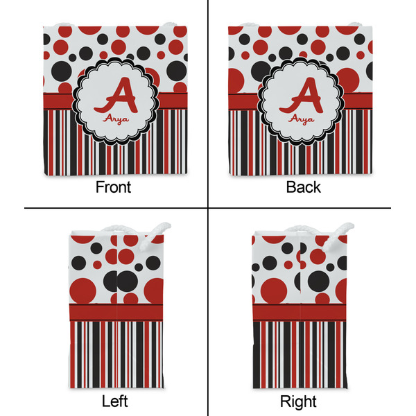 Red & Black Dots & Stripes Party Favor Gift Bag - Gloss - Approval