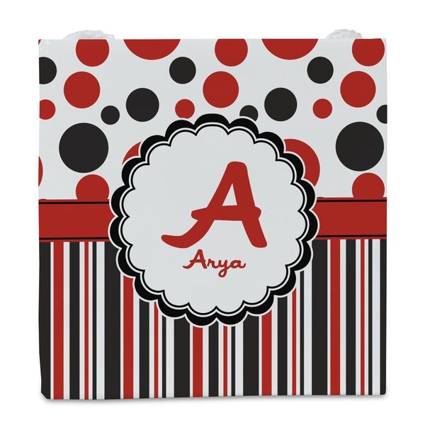 Red & Black Dots & Stripes Party Favor Gift Bag - Gloss - Front