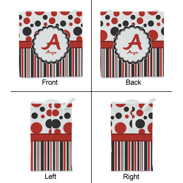 Red & Black Dots & Stripes Party Favor Gift Bag - Matte - Approval